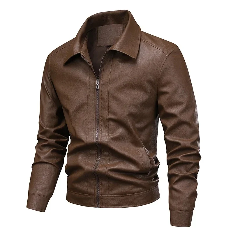 Elegante chaqueta de cuero cortavientos - Imagen 3