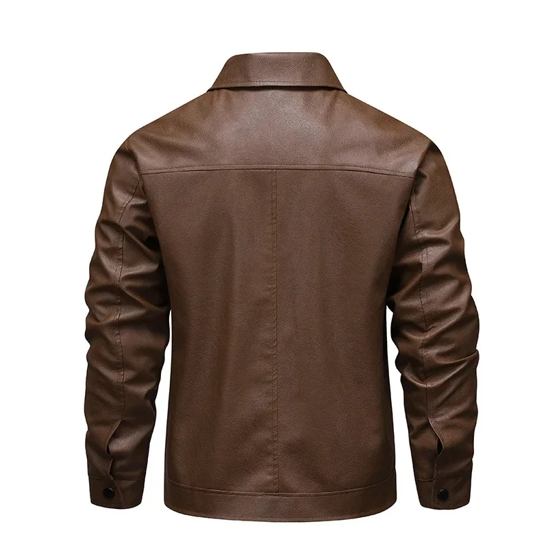 Elegante chaqueta de cuero cortavientos - Imagen 8