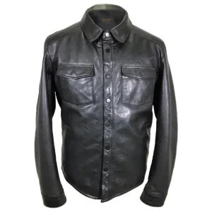 Chaqueta de cuero auténtico para hombre