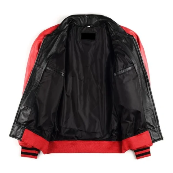 Chaqueta de béisbol estilo aviador para hombre, confeccionada en piel de cordero auténtica. - Imagen 3