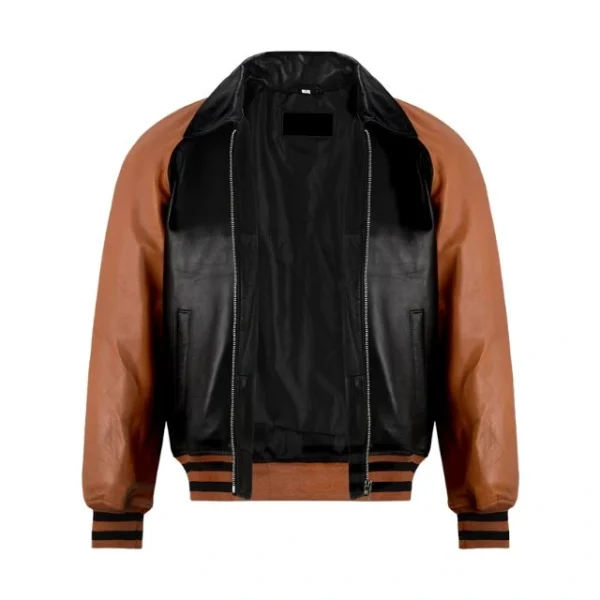 Chaqueta de béisbol estilo aviador para hombre, confeccionada en piel de cordero auténtica. - Imagen 9