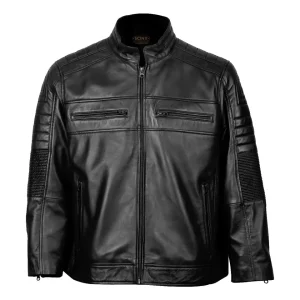 Chaqueta de cuero genuino Shawn Classic Cafe Racer