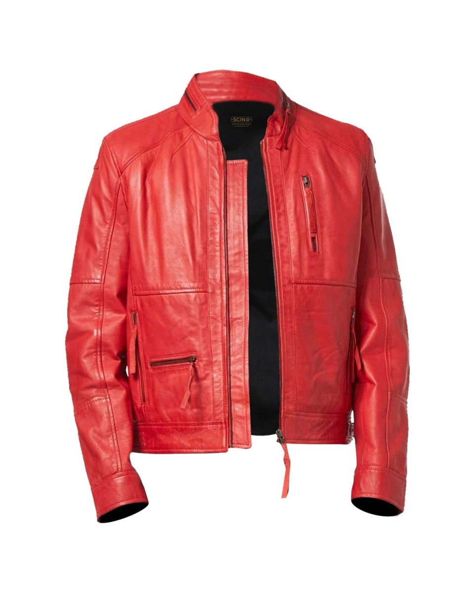 Chaqueta de motociclista de cuero genuino Mike Classic - Imagen 2