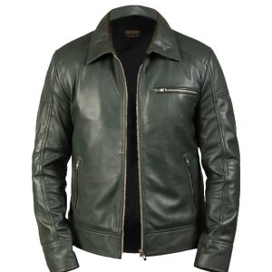 Chaqueta de motorista de cuero auténtico Morris