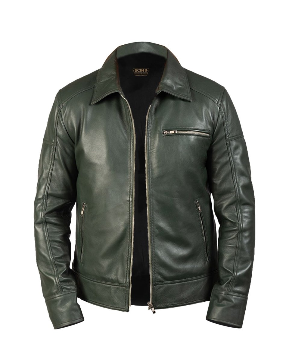 Chaqueta de motorista de cuero auténtico Morris - Imagen 3
