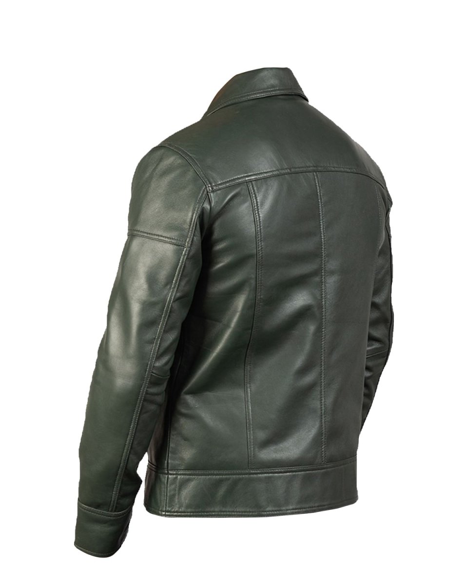 Chaqueta de motorista de cuero auténtico Morris - Imagen 4