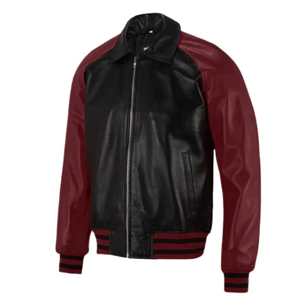 Chaqueta de béisbol estilo aviador para hombre, confeccionada en piel de cordero auténtica. - Imagen 7