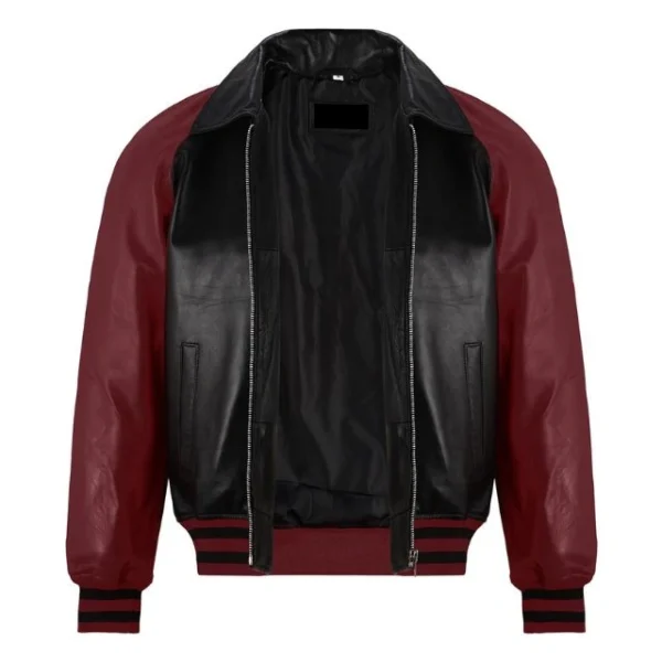 Chaqueta de béisbol estilo aviador para hombre, confeccionada en piel de cordero auténtica. - Imagen 5