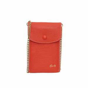 Minibolso de Piel con Solapa y Cadena