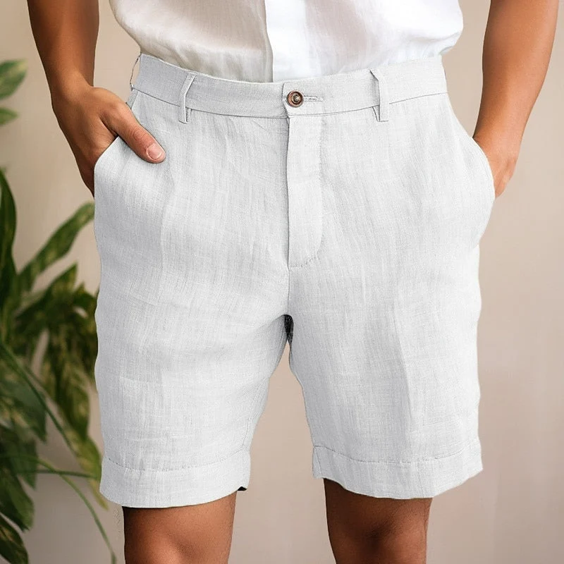Pantalones cortos de verano de lino elegantes - Imagen 8