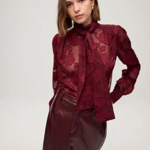 MONT GRANA – Camisa cuello alto con lazada velvet MIOH