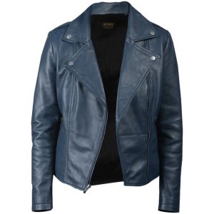 Chaqueta de moto Teresa de cuero auténtico