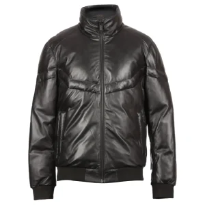 Chaqueta bomber Owen de piel auténtica acolchada