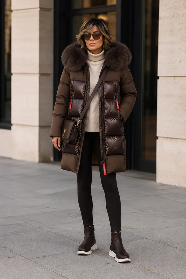 "Steffi marrón pelo abanico" chaquetón Dichi - Imagen 4