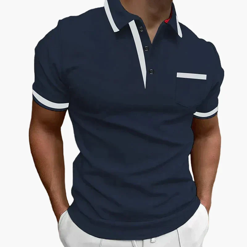 Polo homme style urbain chic à finitions contrastées pour look quotidien soigné - Imagen 8