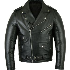 Chaqueta de moto de cuero auténtico Brando