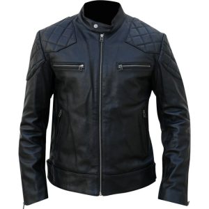 Chaqueta de moto Jacob de cuero auténtico