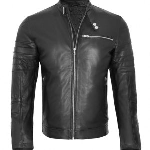 Chaqueta de moto Bruce de cuero auténtico
