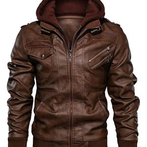 Chaqueta de motociclista de cuero auténtico Ronald