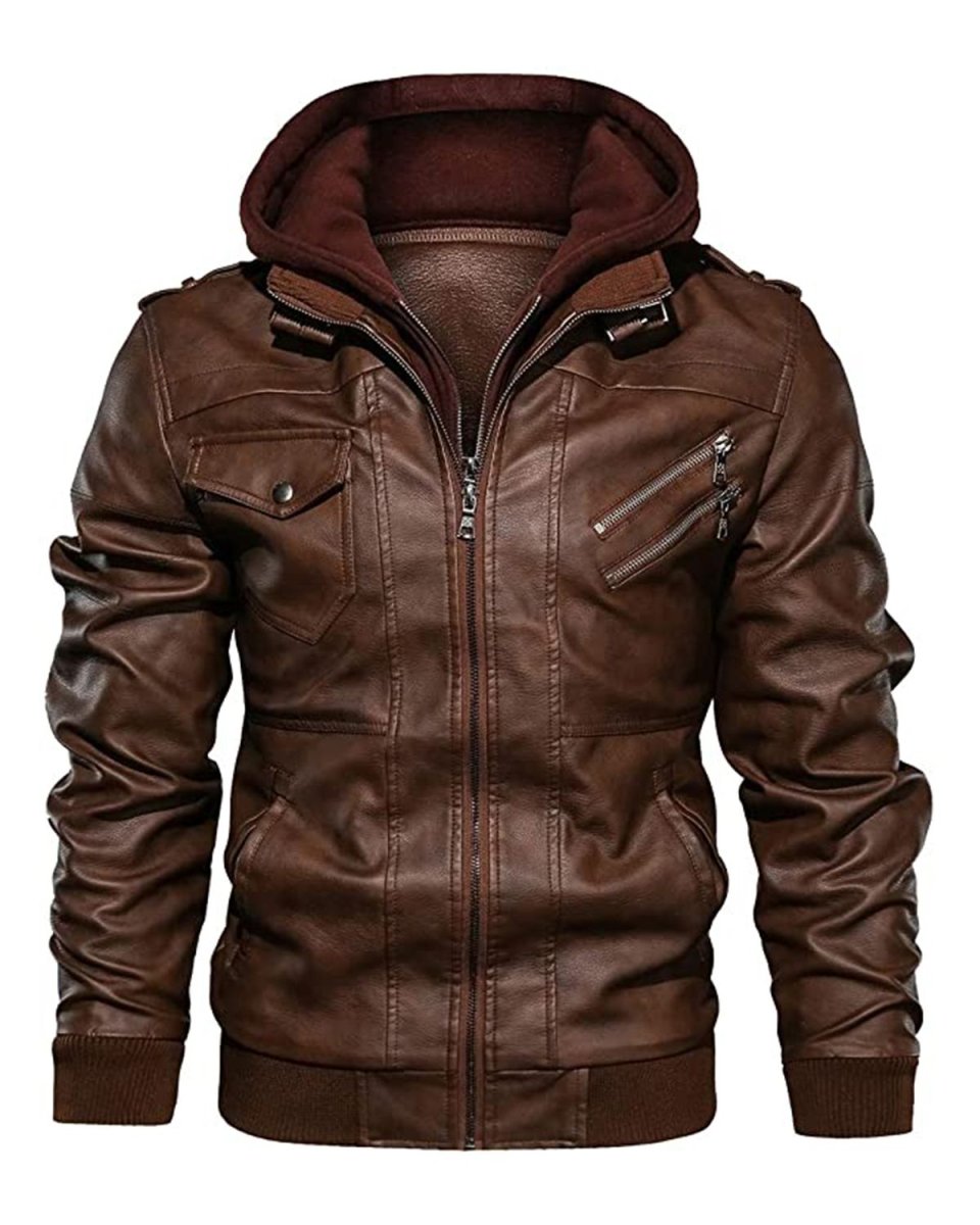 Chaqueta de motociclista de cuero auténtico Ronald - Imagen 2