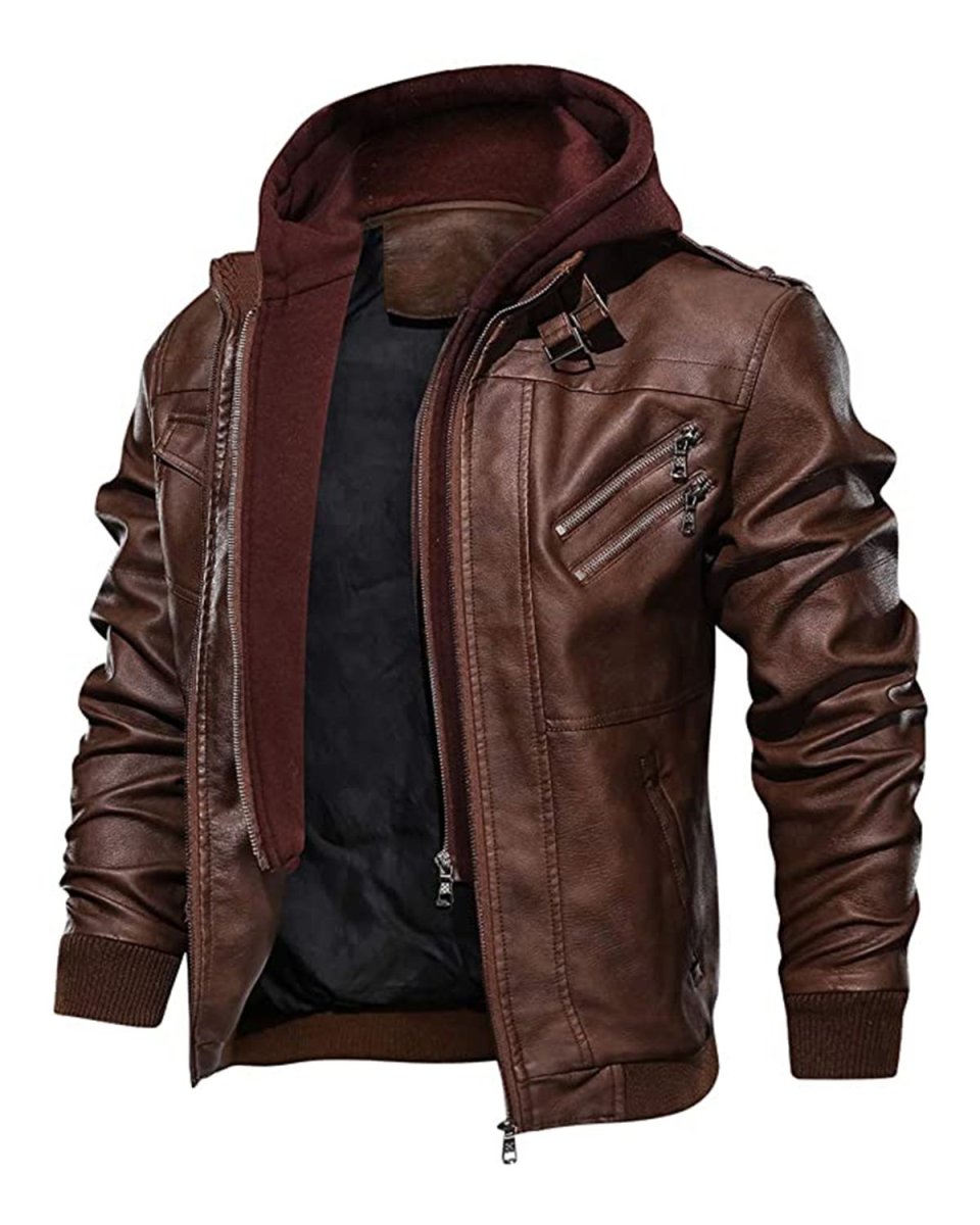 Chaqueta de motociclista de cuero auténtico Ronald - Imagen 4