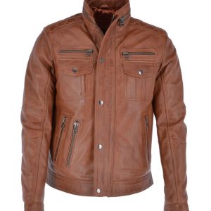 Chaqueta de moto de cuero auténtico Zander