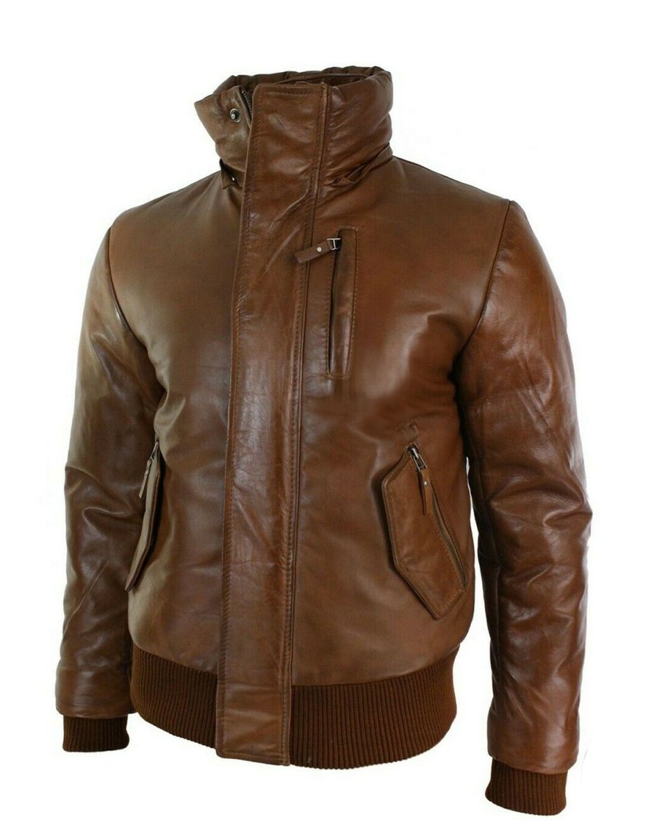 Chaqueta bomber de cuero auténtico Archie - Imagen 4