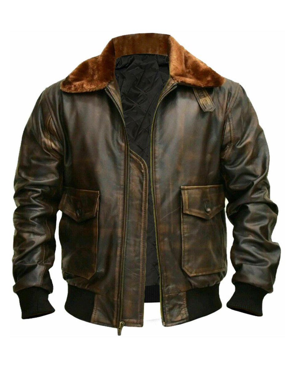 Chaqueta bomber aviador G1 para hombre en piel auténtica. - Imagen 2