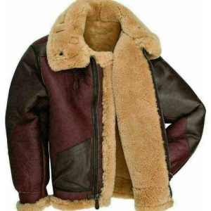 Chaqueta de aviador de cuero auténtico George Bomber