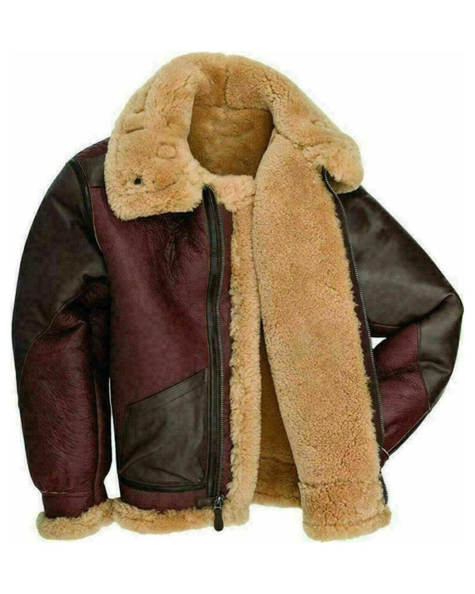 Chaqueta de aviador de cuero auténtico George Bomber - Imagen 3
