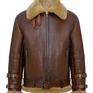 Chaqueta de aviador B3 RAF para hombre en piel auténtica.