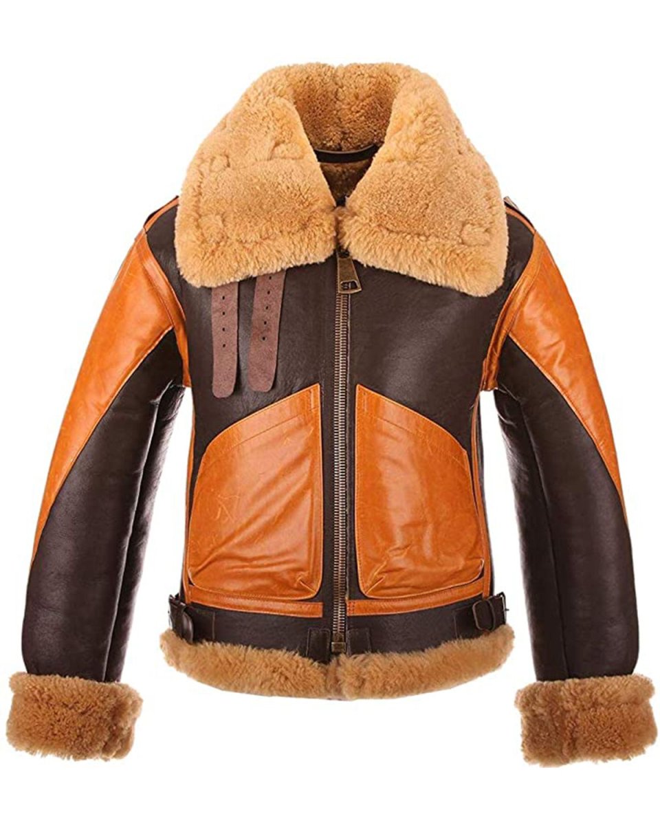 Chaqueta de aviador de cuero auténtico Gary - Imagen 3