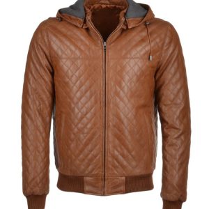 Chaqueta bomber de cuero auténtico Tom