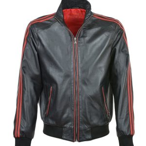 Chaqueta bomber Bravo de cuero auténtico