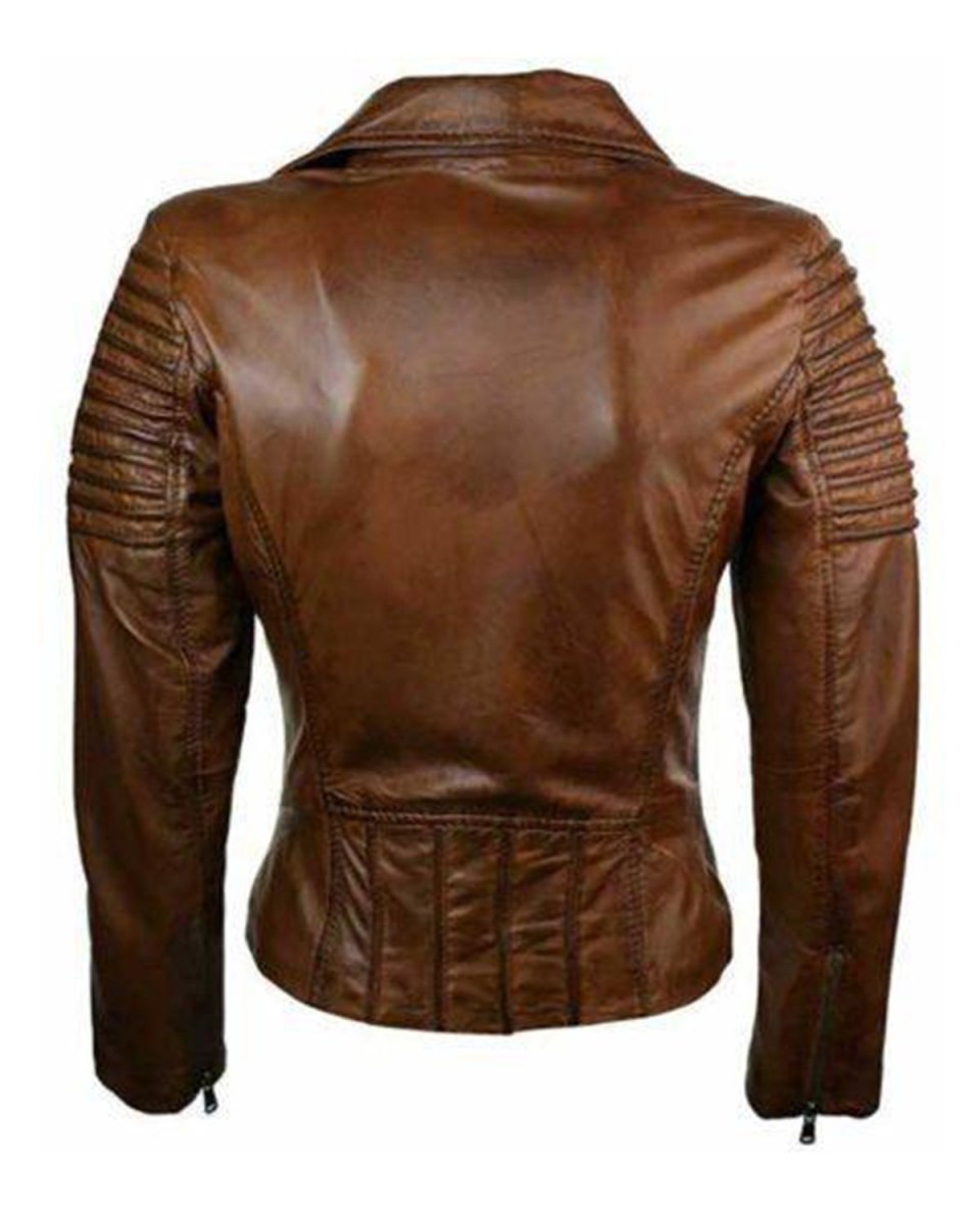 Chaqueta de motociclista de cuero auténtico Alicia - Imagen 4