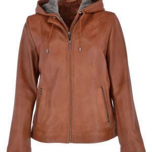 Chaqueta de moto de cuero auténtico Alice