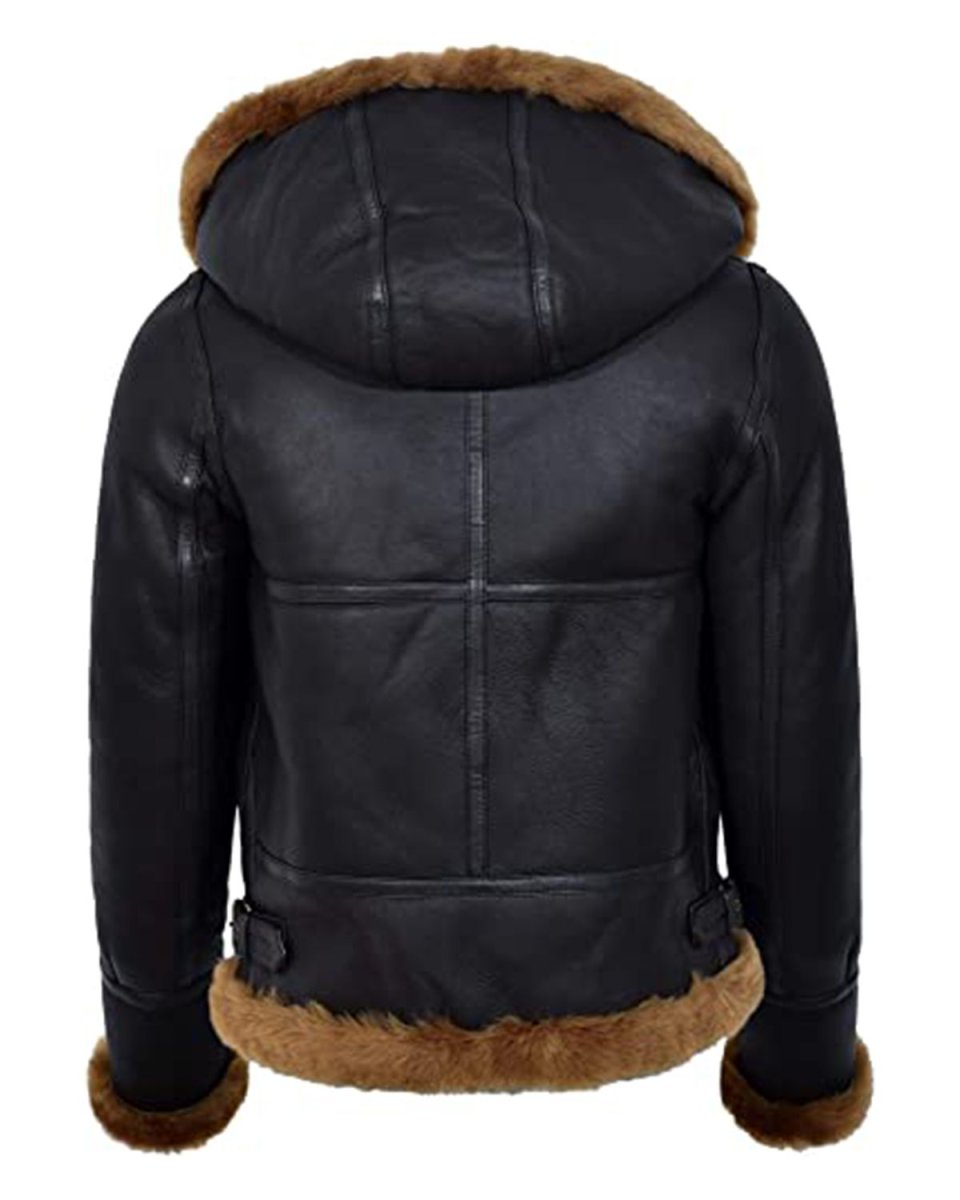 Chaqueta de aviador de piel auténtica B3 para mujer - Imagen 5