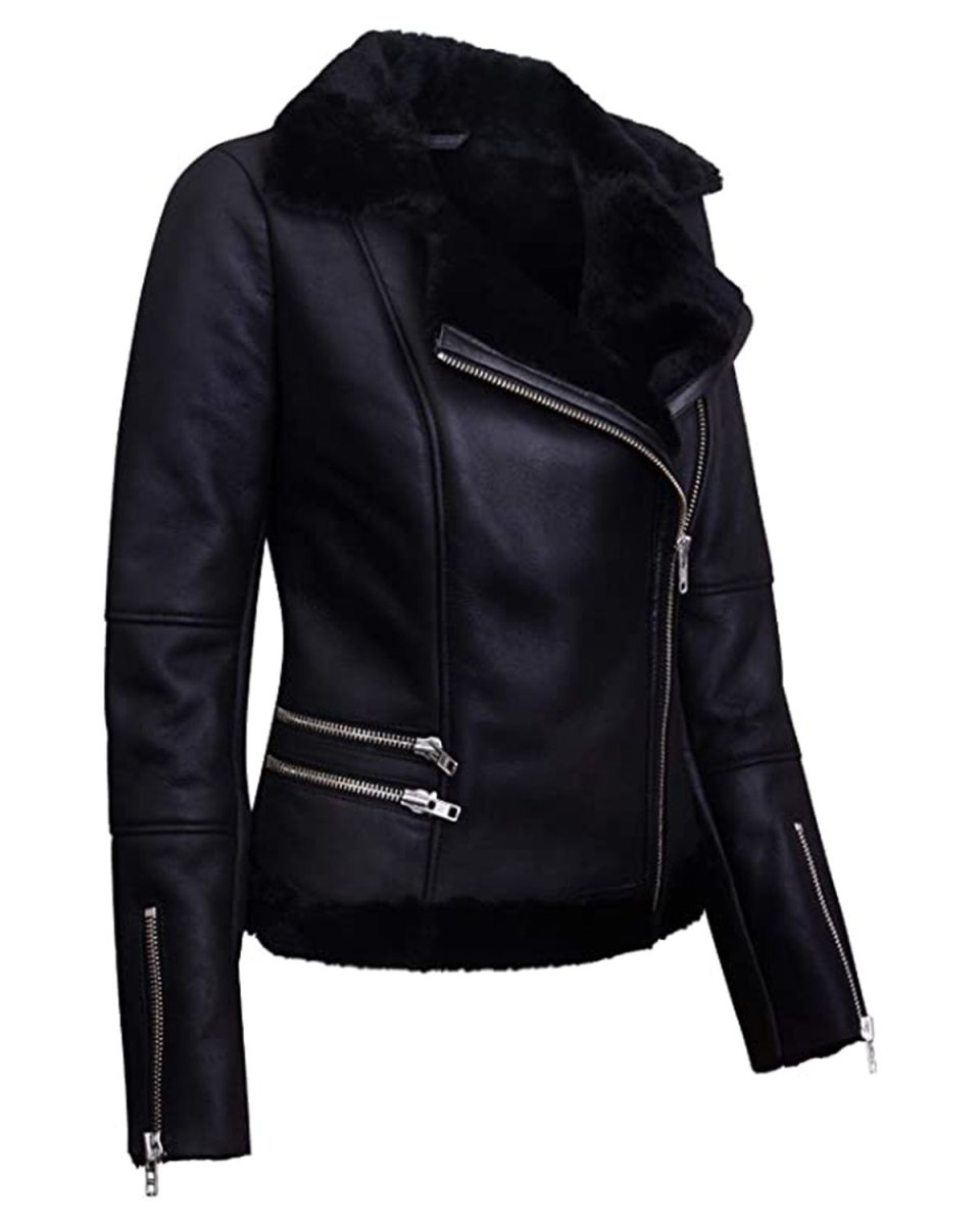 Chaqueta de motorista de cuero auténtico Riley - Imagen 4