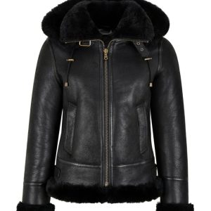 Chaqueta de piel de oveja auténtica para mujer B3
