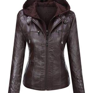 Chaqueta de motociclista de cuero auténtico Emmie