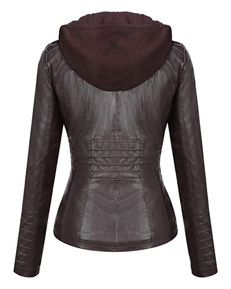 Chaqueta de motociclista de cuero auténtico Emmie - Imagen 4