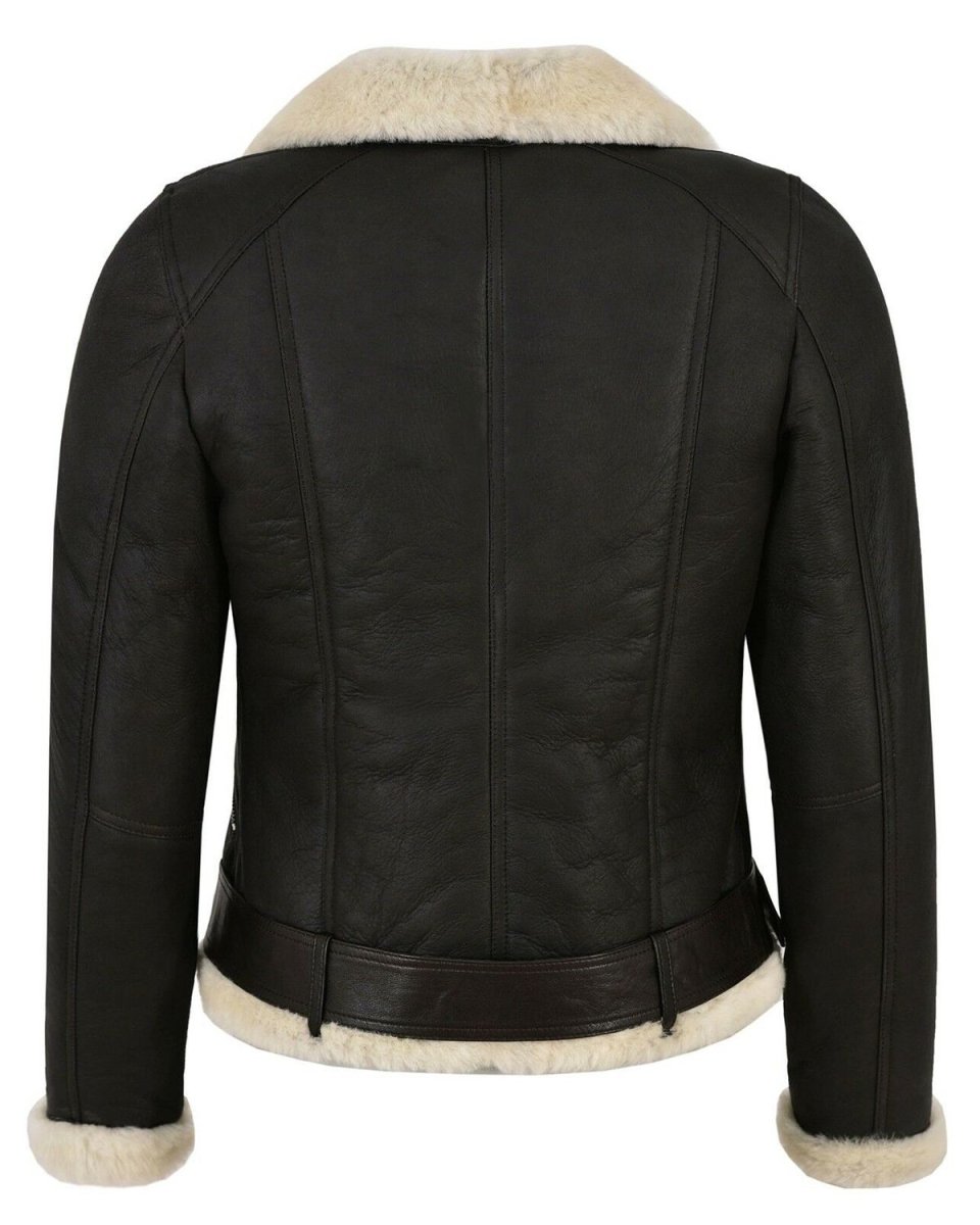 Chaqueta de motorista Celia de piel de oveja auténtica - Imagen 4