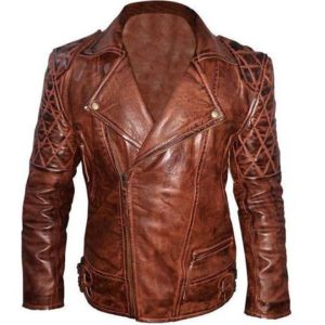 Chaqueta de moto Greta de cuero auténtico