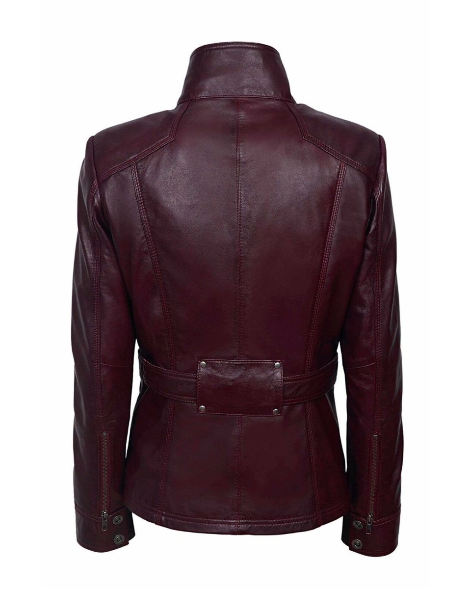 Chaqueta Nicole de cuero auténtico estilo militar - Imagen 4