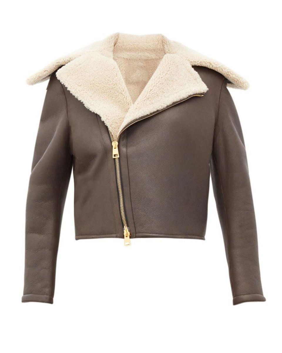 Chaqueta de motorista de lana y cuero - Imagen 3
