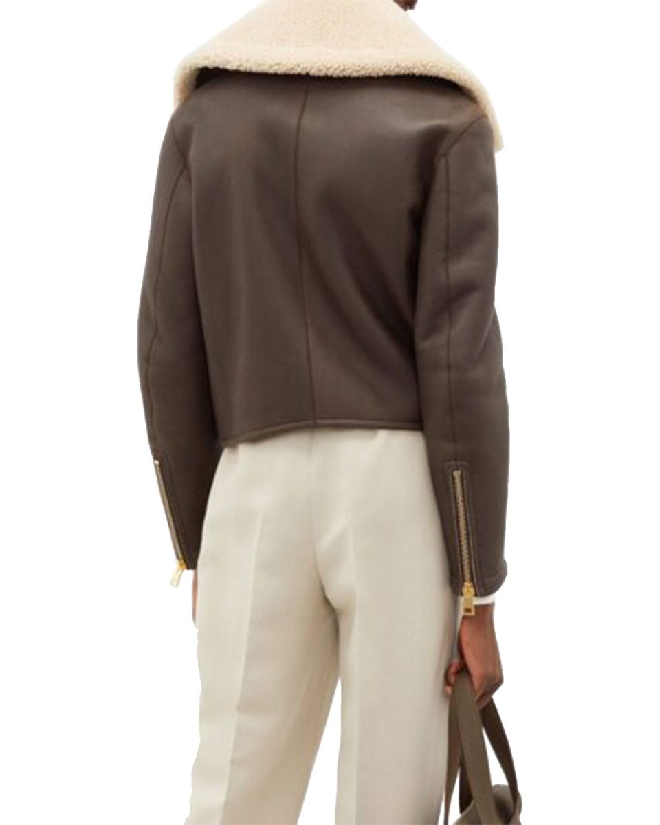 Chaqueta de motorista de lana y cuero - Imagen 5