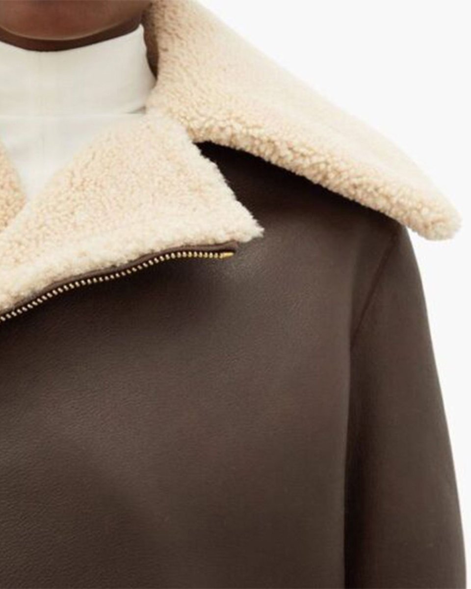 Chaqueta de motorista de lana y cuero - Imagen 4