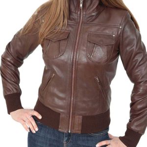 Chaqueta bomber clásica Alma de piel auténtica.