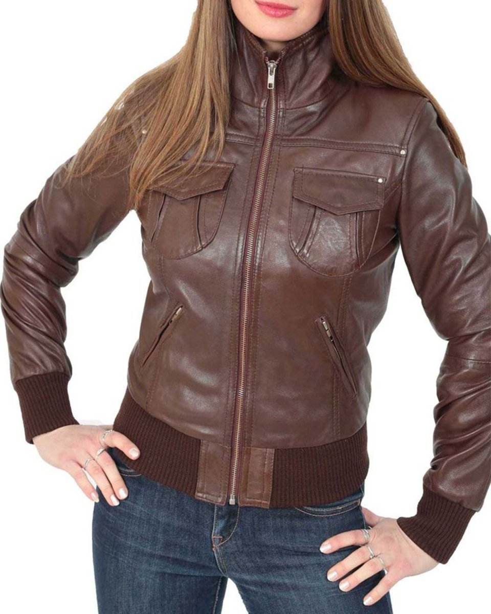 Chaqueta bomber clásica Alma de piel auténtica. - Imagen 2