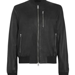 Chaqueta bomber de cuero auténtico Ezra